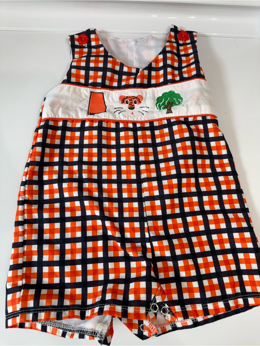 Boys Auburn Tiger smock Jon Jon